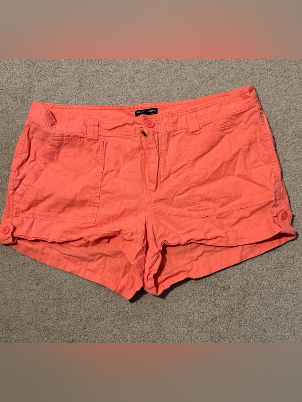 Gap Women’s Cotton/Linen Blend Shorts - Coral - Size 16